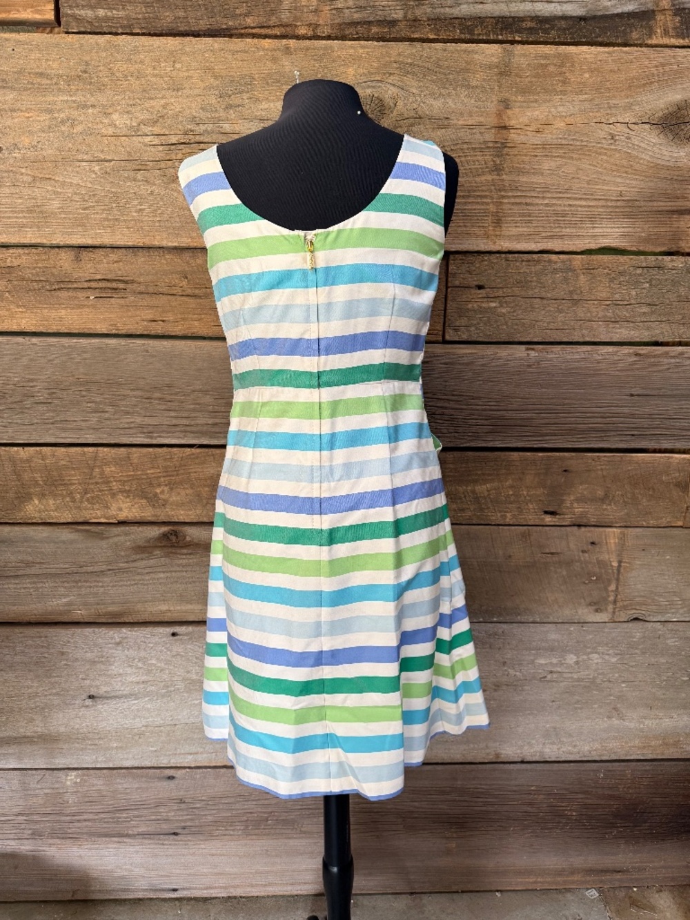 Kate Spade New York Pastel Striped Sleeveless Dress, 100% Silk, 10, - Picture 3 of 8